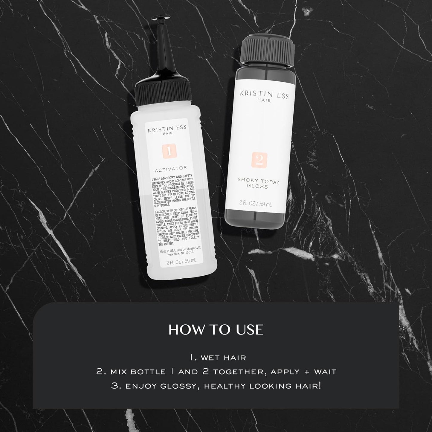 Kristin Ess Hair Crystal Quartz Gloss - Shine Boosting Treatment for All Hair Types | Vegan & Paraben-Free