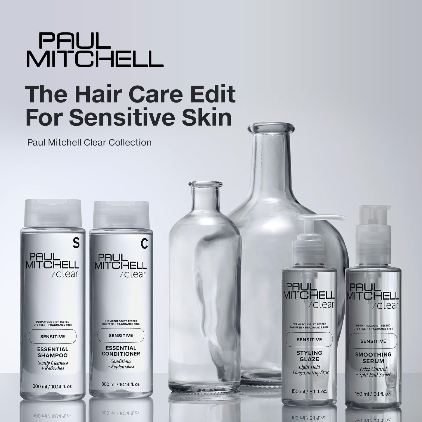 Paul Mitchell Clear Smoothing Serum, Blowout Primer, Fragrance Free, For Sensitive Scalp + Skin, 0.85 fl oz