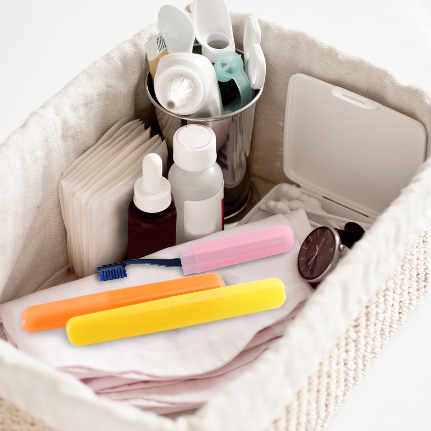 NICEMOVIC 120Pcs Travel Toothbrush Case Holder, Portable Dust Proof Breathable, Classroom Pencil Case Holder, Bulk Toothbrush Holder for Bathroom Indoor Outdoor Travel Trip Camping Back to School