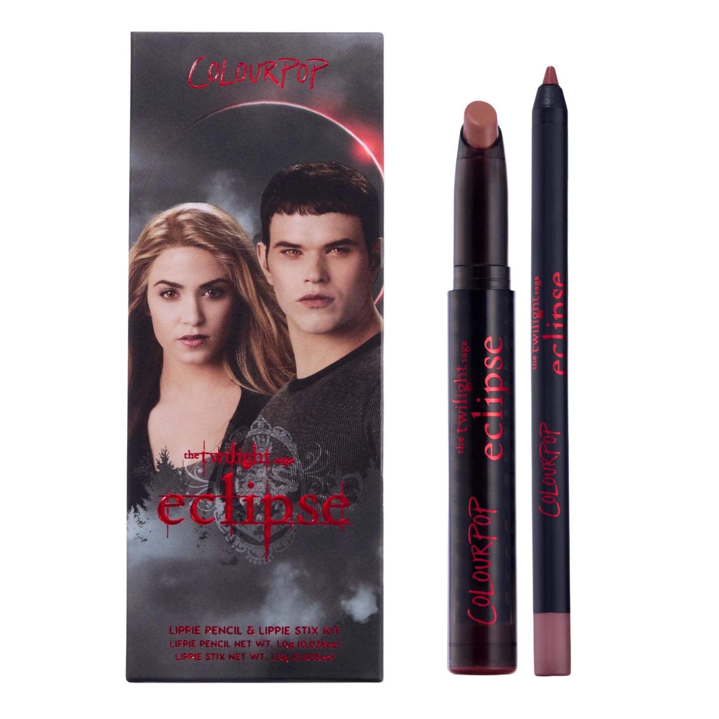 ColourPop x The Twilight Saga Eclipse Lip Kit - Pinky Nude Lip Combo with Lippie Stix Lipstick + Lippie Pencil - Long Lasting, Ultra-Pigmented Cream Finish - Opposites Attract (2 Count)