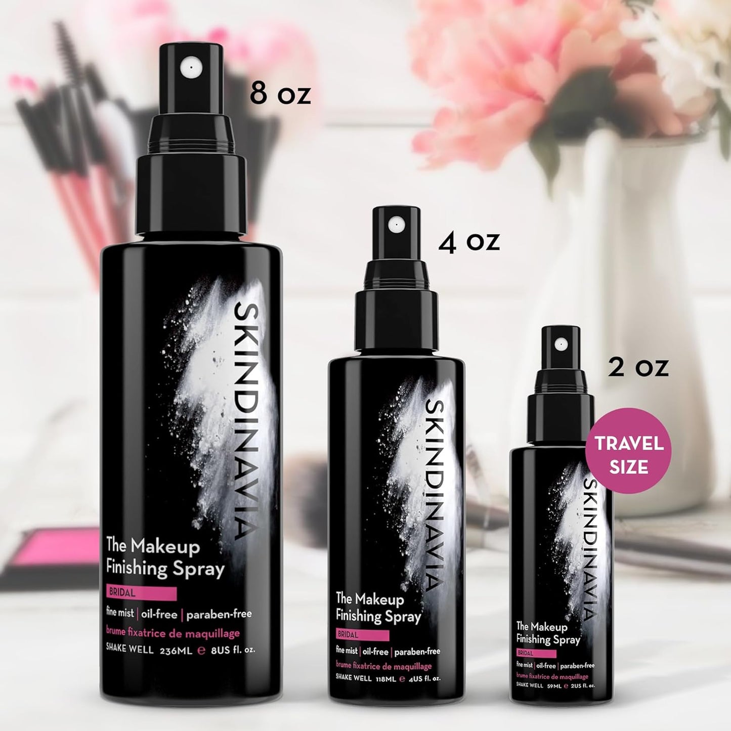 Skindinavia Makeup Finishing Spray - Long-Lasting Bridal Setting Spray | Waterproof & Heat-Resistant, 2.0 Oz
