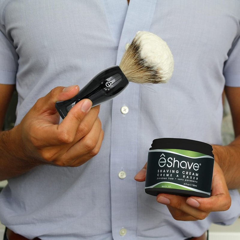 eShave Shaving Cream for Men - White Tea Formula | Prevents Irritation & Razor Burn, Rich Lather for a Smooth Shave