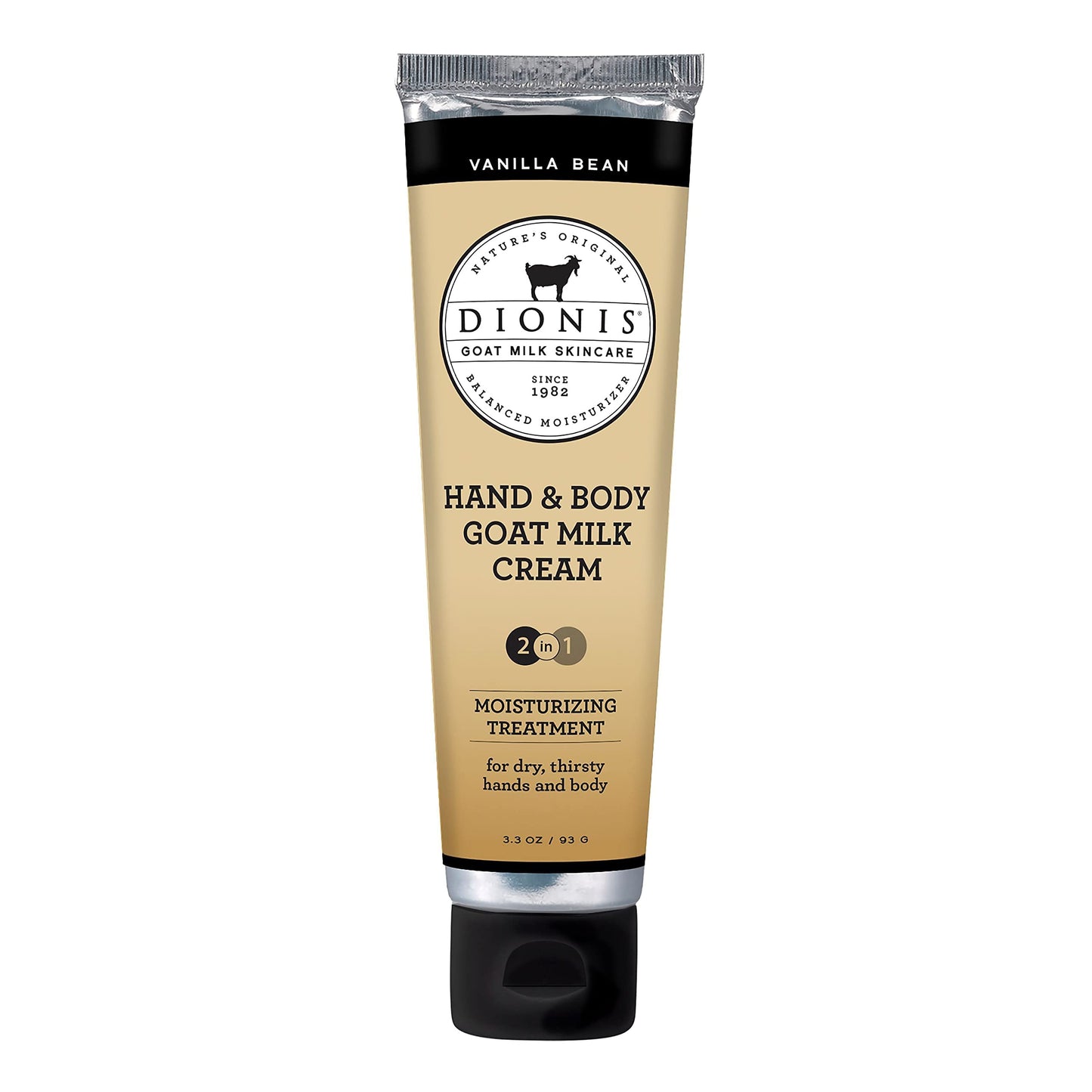 Dionis Goat Milk Skincare Vanilla Bean Scented Lotion 8.5oz, Hand & Body Cream 3.3oz and Bar Soap 6oz Bundle