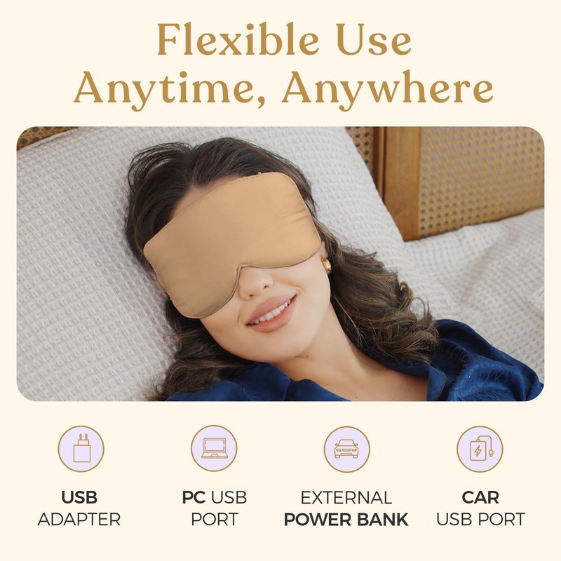 Heated Eye Mask for Dry Eye Relief - Stye Treatment, Warm Compress for Sinus, Electric Warming Patch With Moist Heat - Black