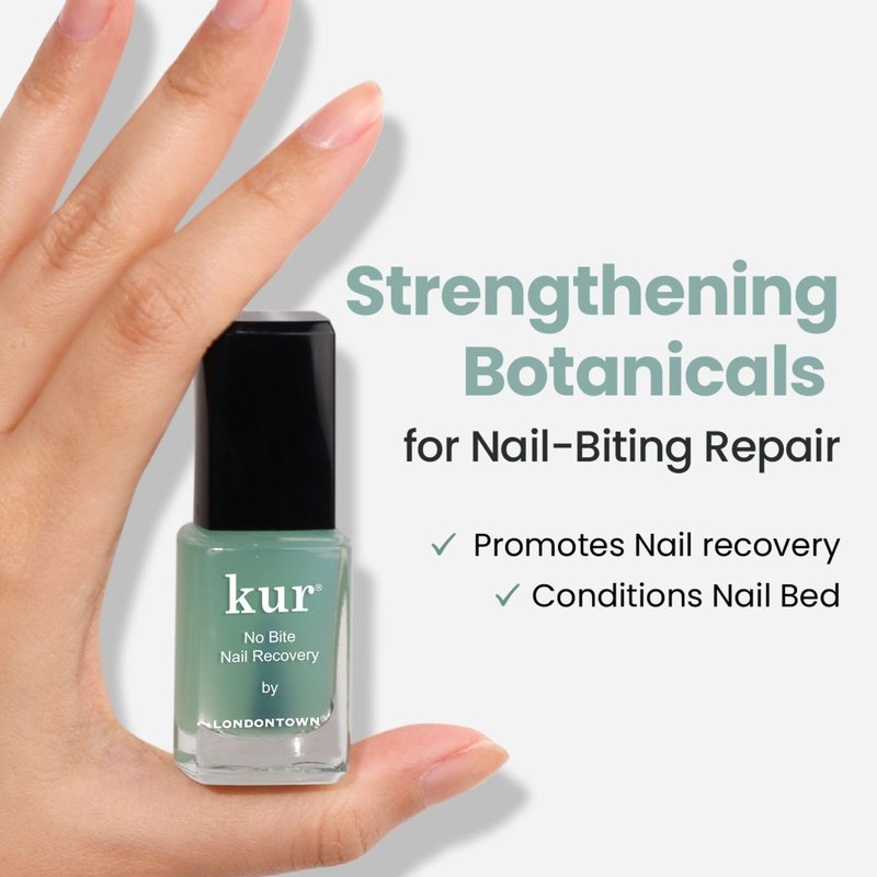 LONDONTOWN No Bite Nail Recovery - Nail Biting Thumb Sucking Deterrent - Bitter Non Toxic Nail Biting Treatment for Kids Adults - Fortified Strengthener and Growth Care Formula .40fl oz