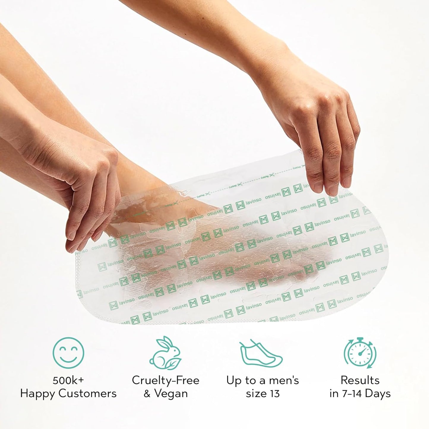 Lavinso Foot Peel Mask - Exfoliating Treatment for Dry, Cracked Feet | 2-Pack Peeling Mask for Soft, Smooth Skin