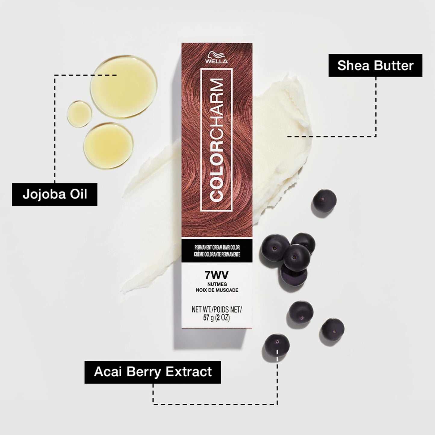 COLORCHARM Permanent Cream Hair Color, 7W Caramel, 2 oz.