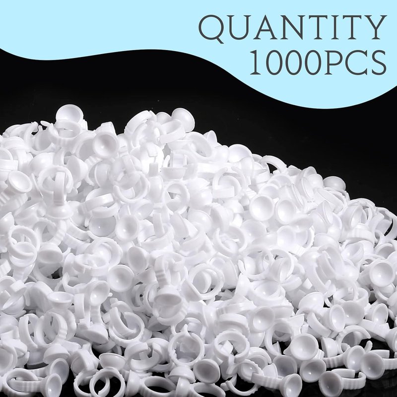 Eyelash Extension Glue Rings - 1000 Pcs Disposable Lash Glue Holders | Round Style for Beauty Salons