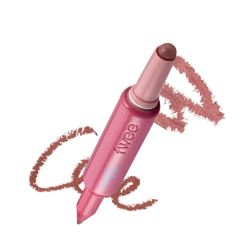 fwee Long Lasting Dual Coloring Stick Lip Liner, Lip Service | All-in-one dual stick, Retractable Lip Liner Lipstick Combo, Satin Finish | Powerful fixing, Smudge-proof | 1.2g (02 Lip Service)
