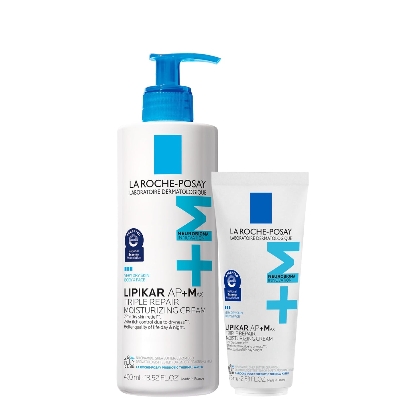 La Roche-Posay Lipikar AP+MAX Triple Repair Moisturizing Body Cream | Face & Body Lotion for Dry Skin with Shea Butter & Niacinamide | Gentle Moisturizer for Very Dry, Rough & Sensitive Skin, 475ml