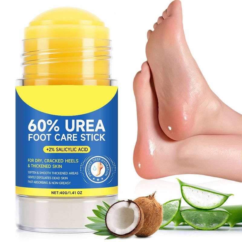 ConfidMiss Foot Care Stick with 60% Urea 2% Salicylic Acid Aloe Vera coconut tea tree oil, Foot Callus Dead Hard Skin Remover Moisturizer for Rough Dry Cracked Feet, Knees, Elbows, Hands Repair Stick
