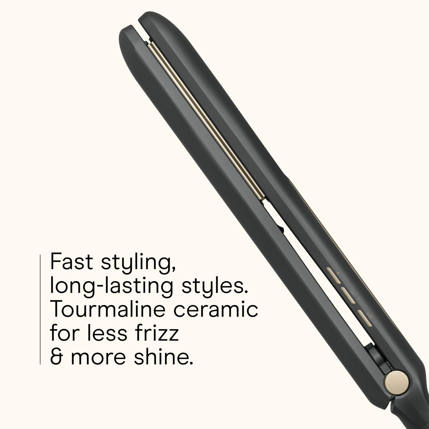 Infiniti PRO CONAIR Tourmaline Ceramic 1-Inch Flat Iron Digital Hair Straightener, 1-Inch Flat Iron to Straighten or Curl, 5 Heat Settings, for All Hair Types and Textures, Dark Gray