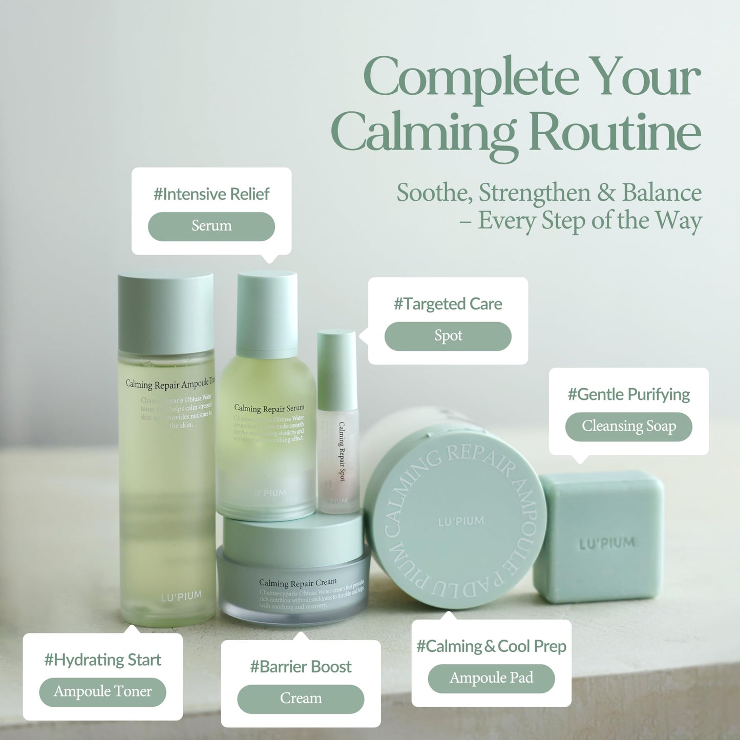 LU'PIUM Calming Repair Spot – Acne Spot Treatment for Sensitive Skin, Vegan Soothing & Oil Control with Salicylic Acid, Calamine & Sulfur, Cica Complex, Clean Korean Skincare (7ml 0.24 fl. oz.)