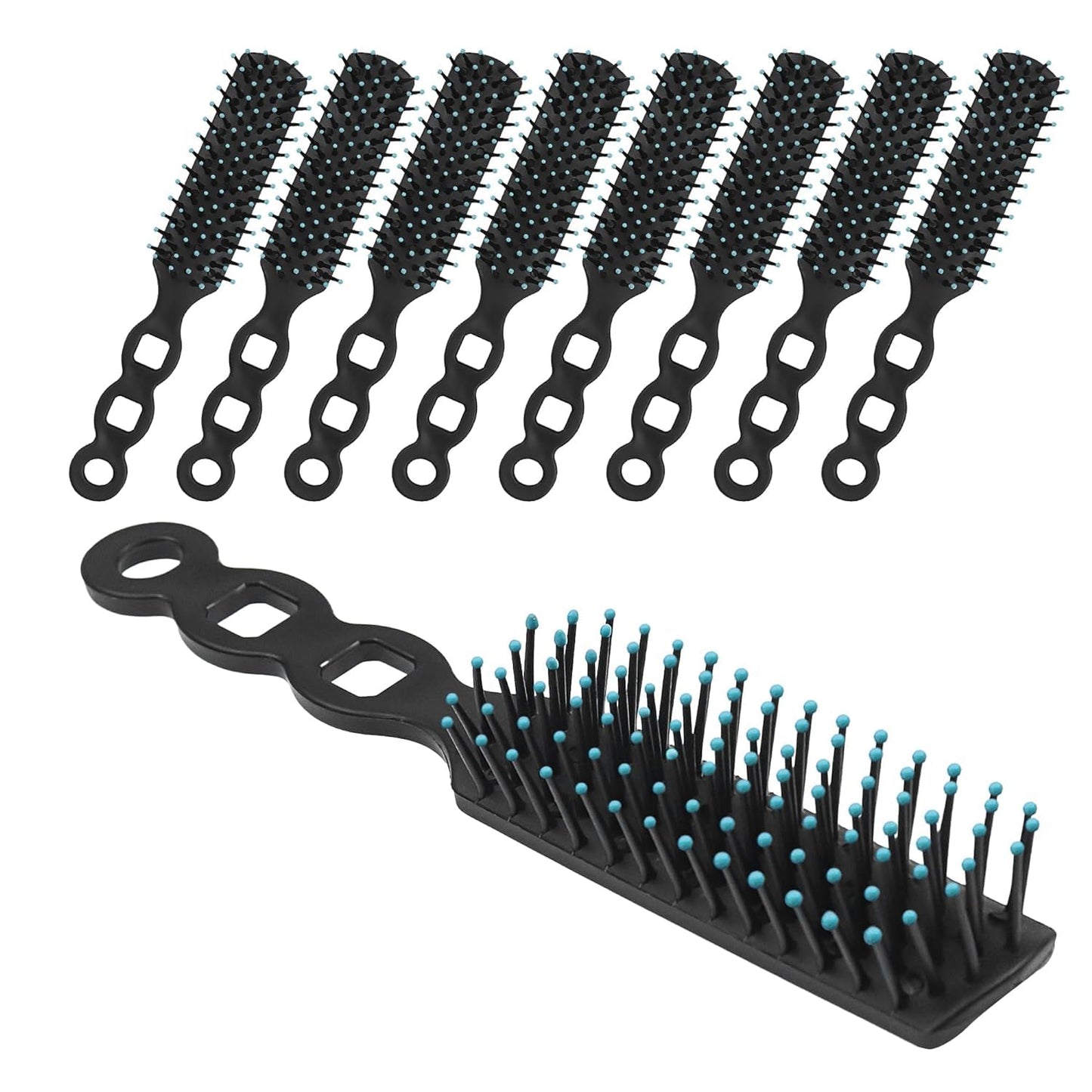 50 Pack Hair Brushes in Bulk for Homeless, Hair Brush Bulk Soft Bristles Brush for Curly Wavy Hair Blow Drying Styling Detangling Suitable for Shelter, Hotel(Black)
