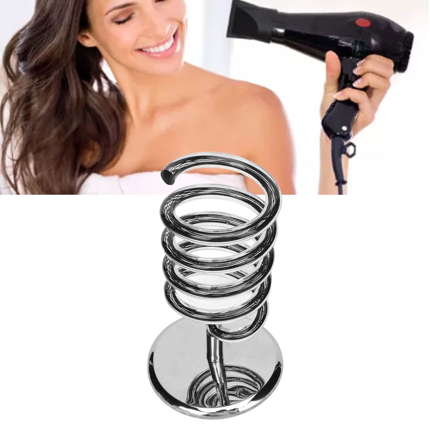 Spring Hair Blower Holder Dryer Hanging Rack Spiral Stand Styling Station Hair Dryer Stand Curling Iron Holder Brush Organizer Flat Blow Hands Free