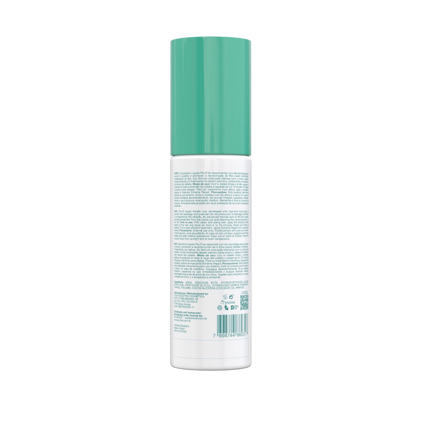 Prohall Cosmetic Pro R Liquid Keratin Hair Treatment for Dry Damaged Hair- Replenish Lost Hair Nutrients & Reconstruct the Fiber while Promoting Strength & Shine - Quick 5 min Application - 6.76FlOz