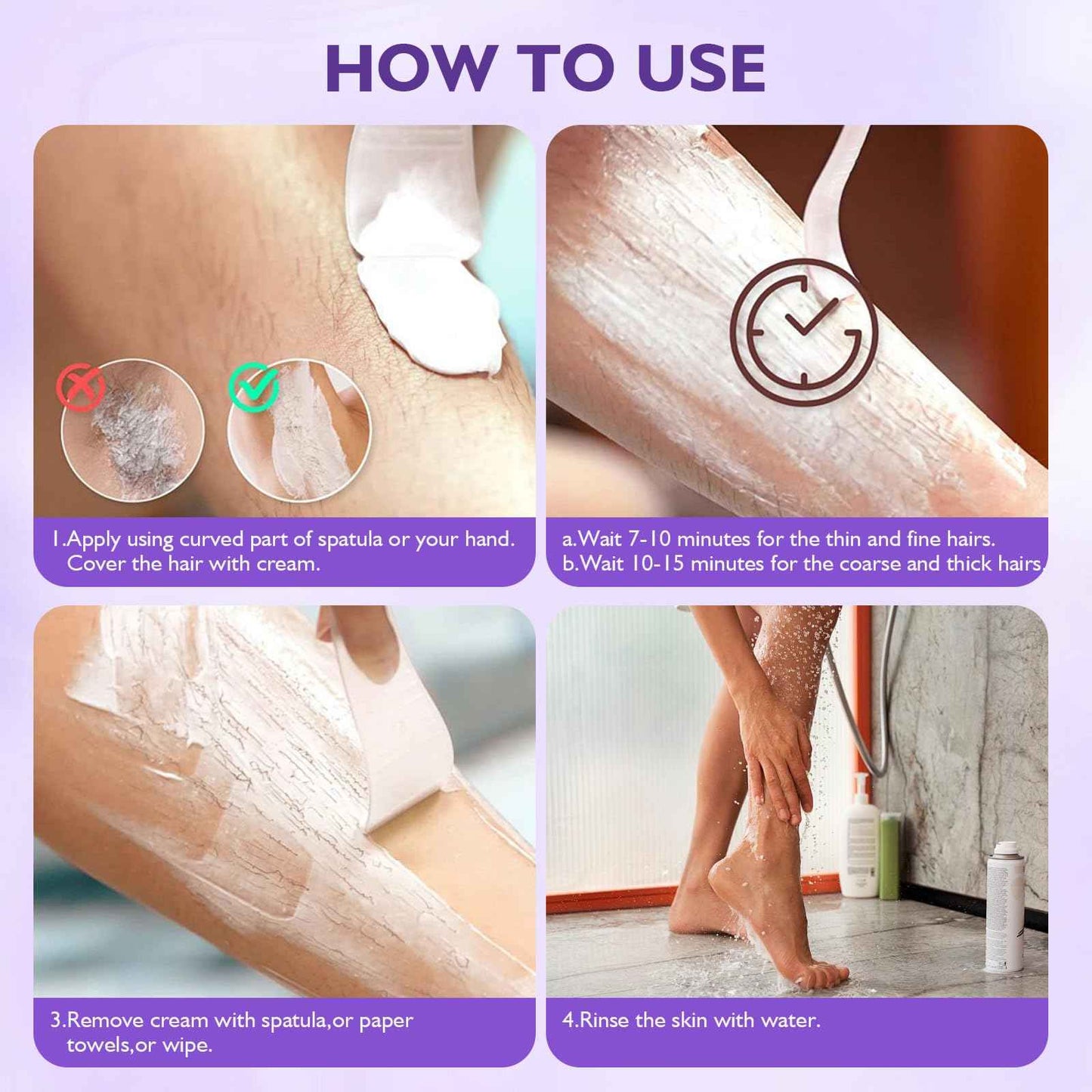 Hair Removal Cream, Hydrateology Facial Hair Removal, Quick and Easy Way to Smoother Skin, Long-Lasting Depilatory Cream for All Skin Types(2PCS)