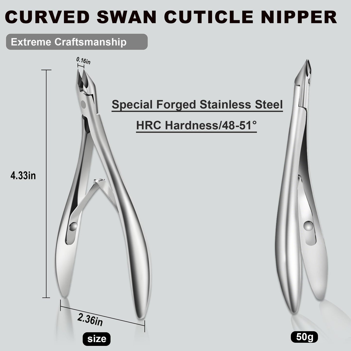 HaimiLiya Cuticle Nippers, Professional Accurate Fast Sharp Small Jaw Cuticle Cutters, Nail Cuticle Cutting Pliers, Nail Dead Skin Remover Tool,Stainless Steel Cuticle Trimmer, Silver, Jaw 3mm