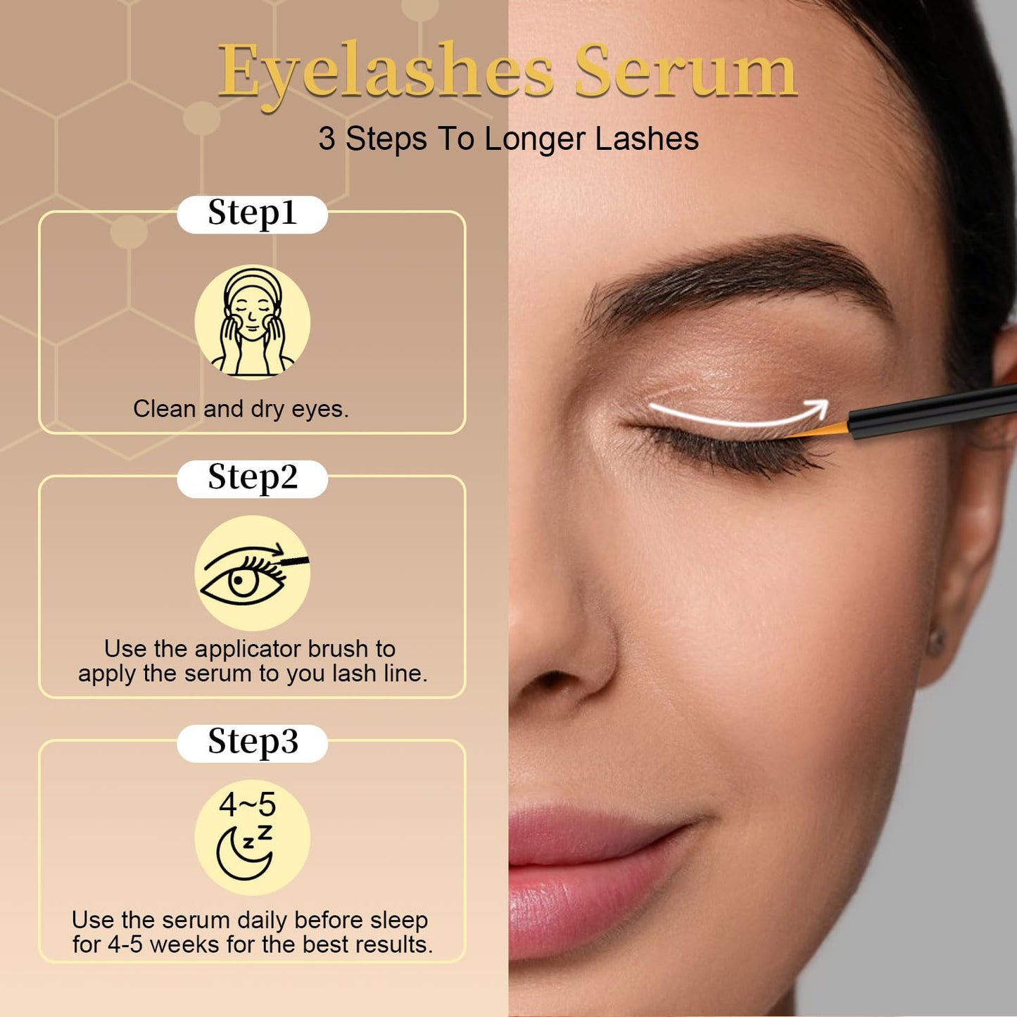 Lash Serum for Eyelash Growth, Premium Lash Enhancing Serum with Advanced Formula Volumizing Longer Fuller and Thicker Looking Lashes, Eyelash Growth for Sensitive Eyes (5 mL)
