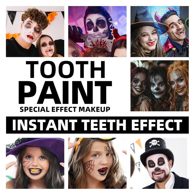 Black Tooth Paint - Professional Black Out Teeth Makeup for Cosplay & Halloween | Quick Dry, Realistic SFX
