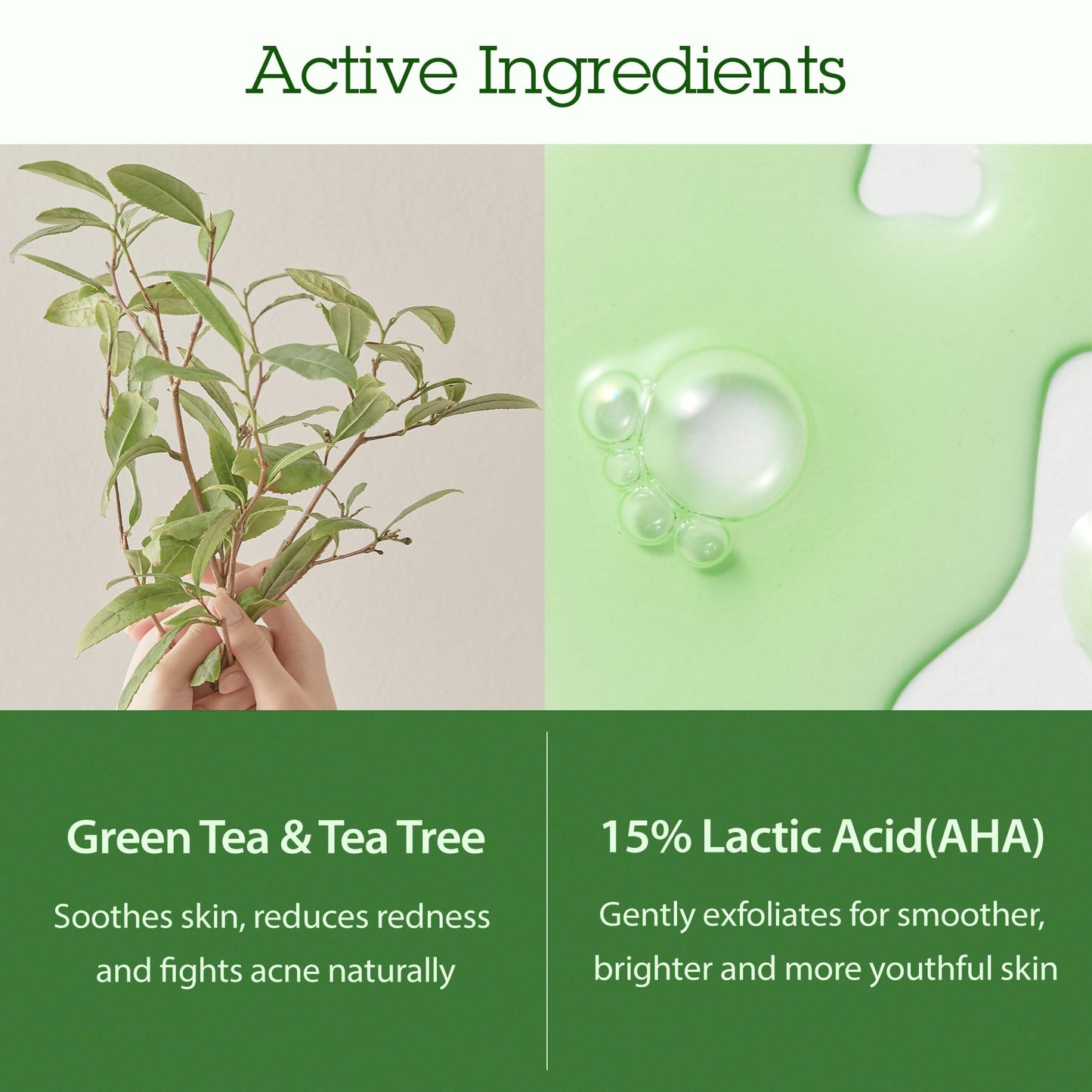 BLITHE Patting Splash Mask Face Exfoliator with Soothing & Healing Green Tea - Lactic Acid Exfoliating Face Wash for Acne Prone Skin, Vegan K Beauty Oil Controlling & Pore Clarifying 5.07 Fl Oz