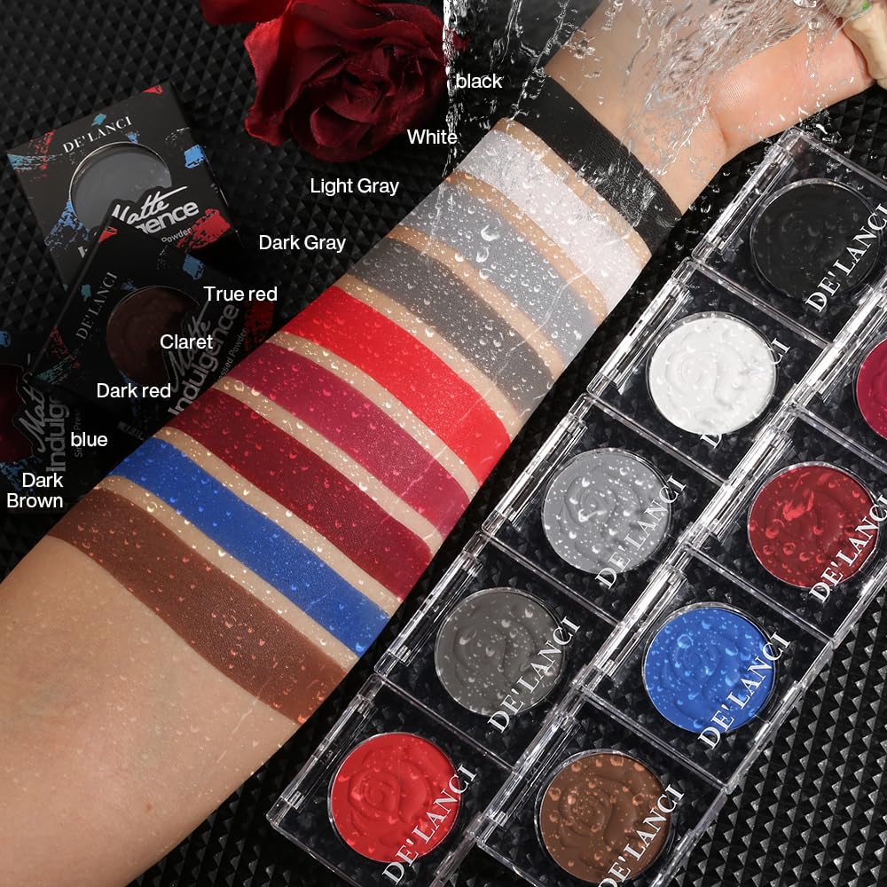 ecofavor Black Matte Eyeshadow Single with Applicator, High Pigment Long-Lasting Waterproof Matte Black Eye Makeup for Smokey Eyeshadow, Eyeliner, Gothic, Dramatic Looks, and Halloween Costume Makeup