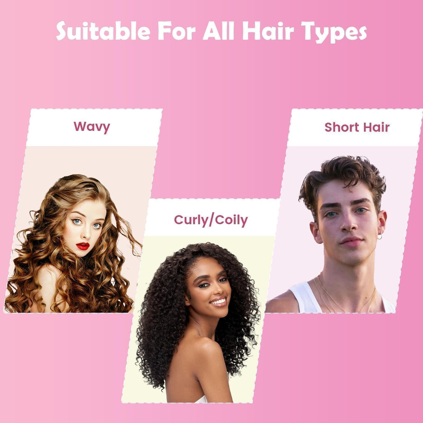 ABOYOY Curl Defining Brush with Side Gear for Curly Hair, Detangling & Styling Brush for Women Men, Lightweight Ergonomic Candy Brush Works on Wet or Dry Hair(Pink)