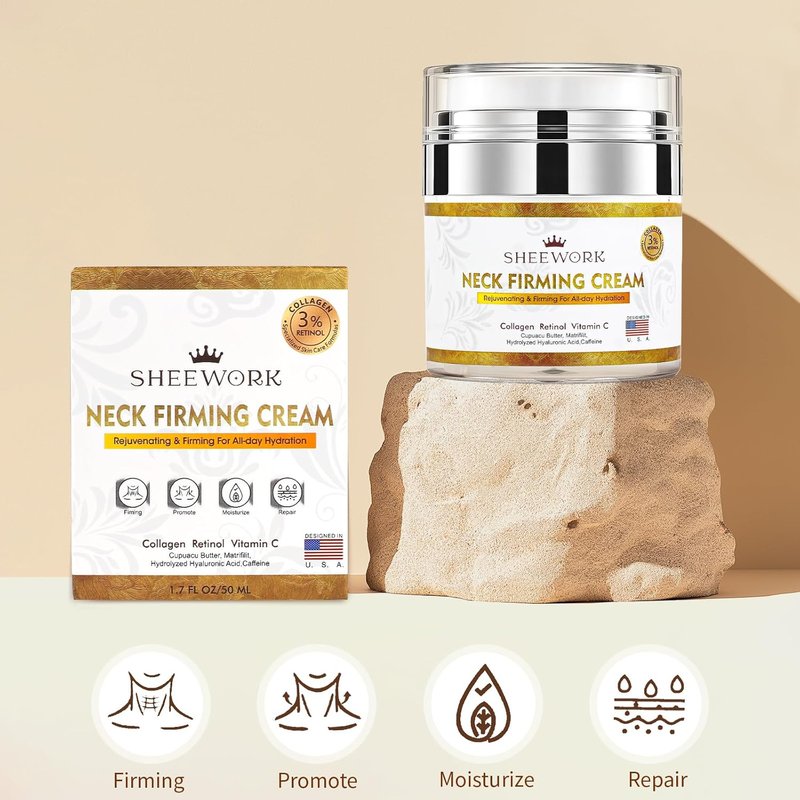 Neck Firming Cream - Tighten & Lift for Sagging Skin | Anti-Aging Formula for Youthful Neck