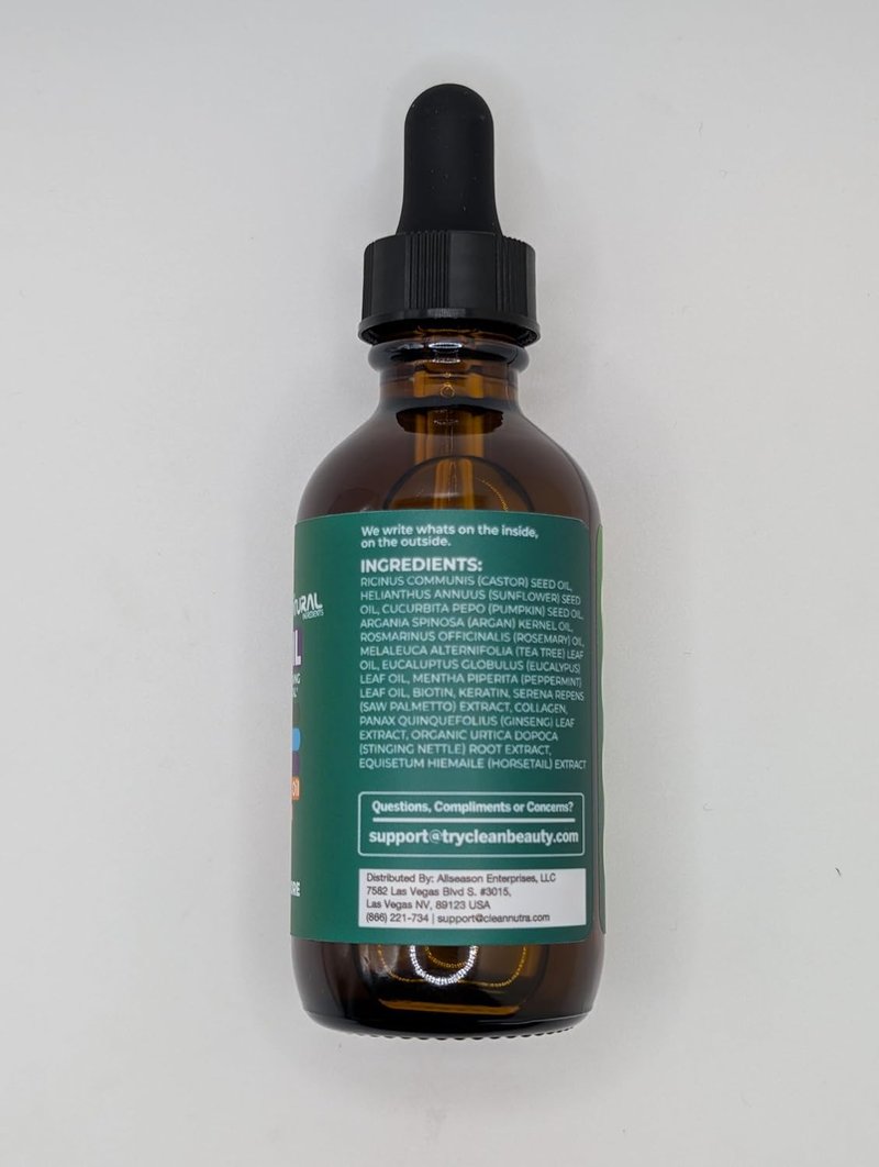 Rosemary Hair Oil for Growth - Natural Blend with Castor, Pumpkin Seed & Peppermint Oils | 1 Pack