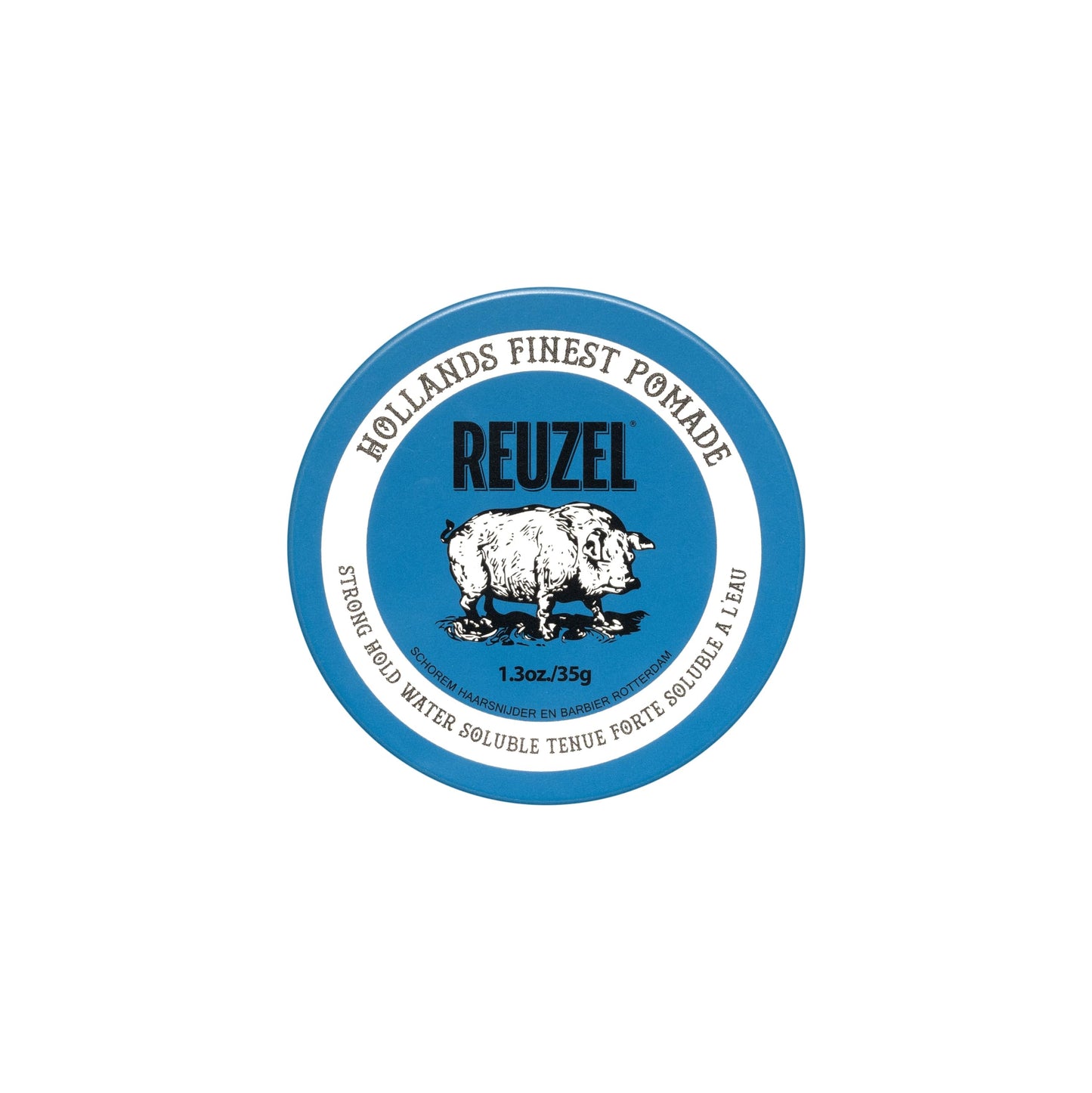REUZEL Blue Pomade, Strong All Day Hold, Water Soluble Styling, High Shine and Flake Free, Easy To Wash Out, For All Hair Types