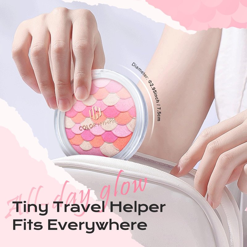 Color Nymph Powder Blush & Highlighter Makeup Set | Multi-Purpose Highlighter Palette | Highly Pigmented Soft Shimmer Face Blush Powder Palette | Vegan & Cruelty-Free, Mermaid Make up Design