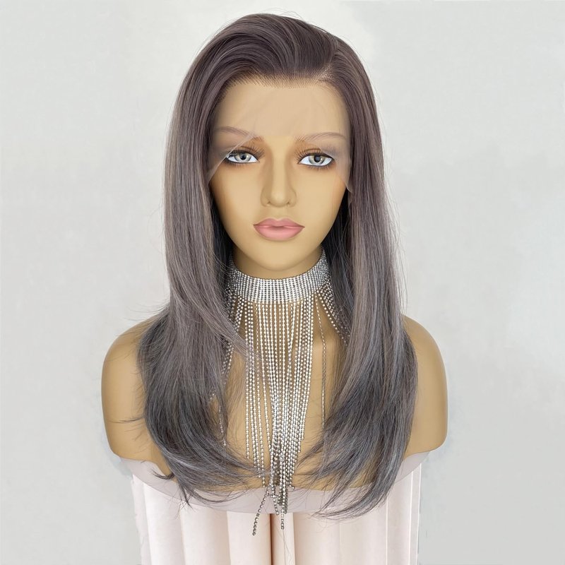 CIMITIKI Highlight Ash Blonde with Brown Colored 13x4 Lace Front Wig Ready to Wear HD Glueless 18Inch Body Wave Pre plucked Natural Hairline for Women