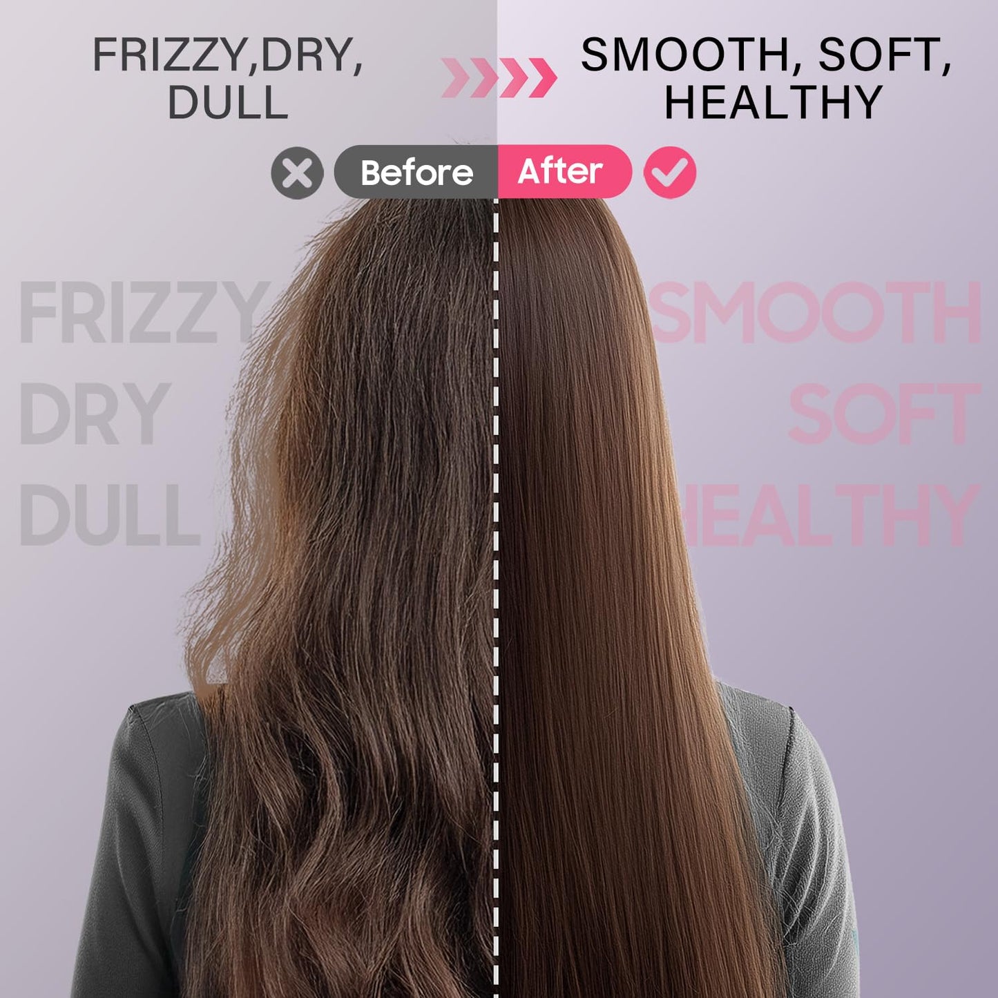Hair Straightener Brush, Hair Straightening Iron with Built-in Comb, 4 Temp Settings & LED Display & Anti-Scald & Auto-Off Safety, Perfect for Fine, Soft Hair
