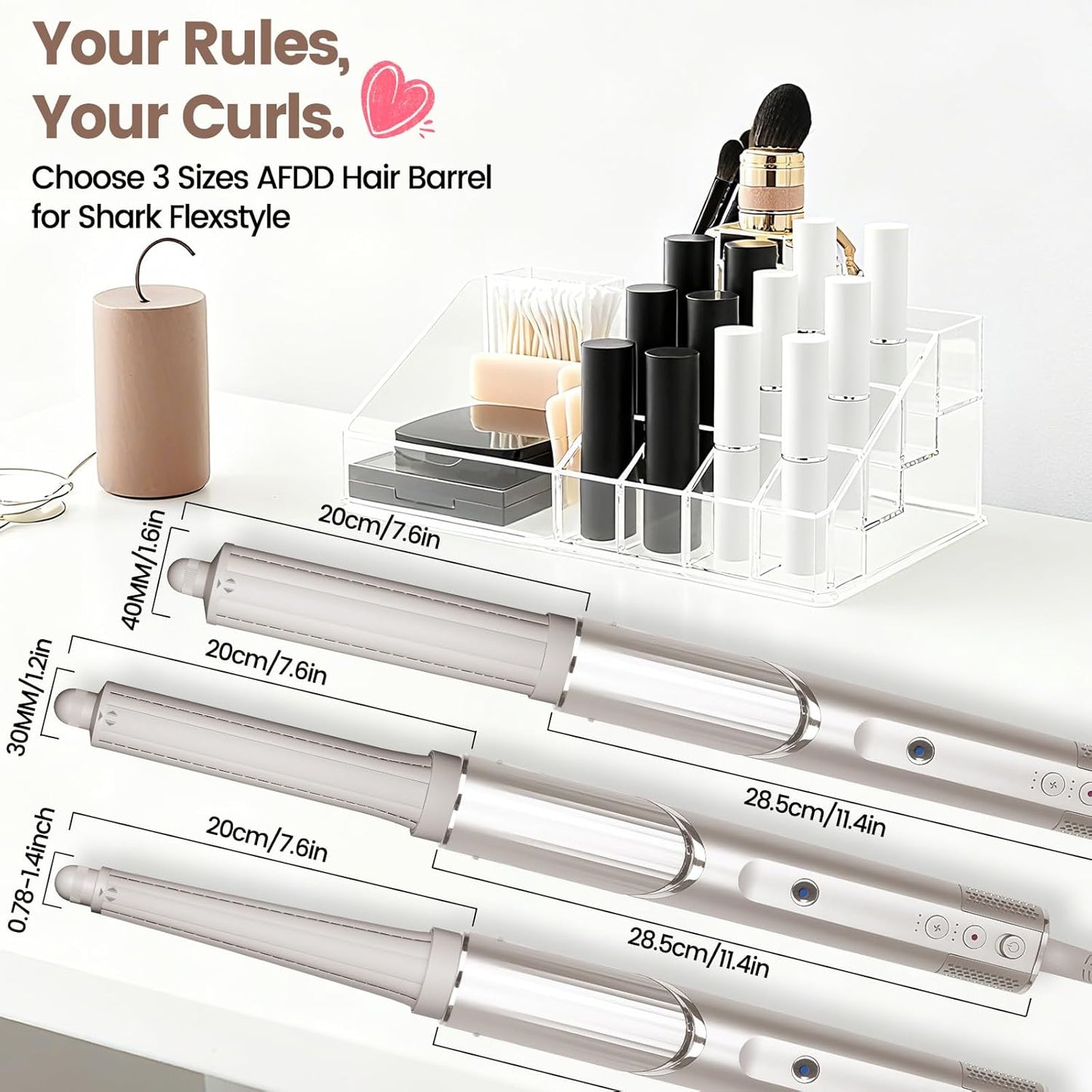 Hair Curling Barrel Attachment for Shark FlexStyle - 1.6in Self-Curling Accessory for Loose Waves | Dual Curl Direction