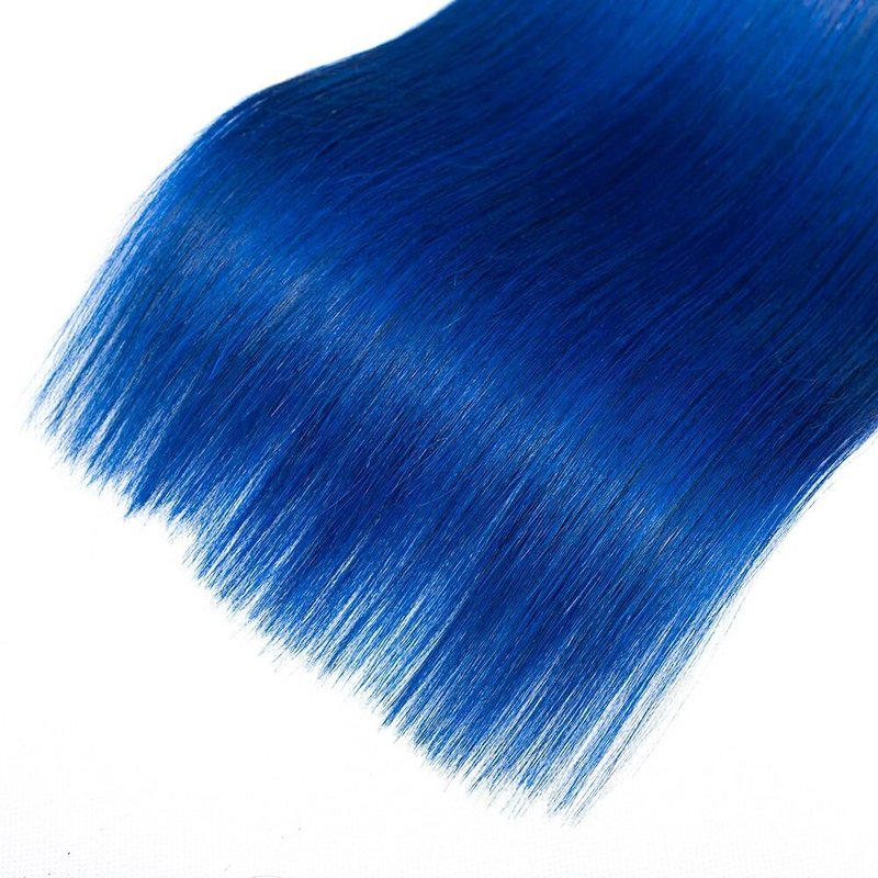 Ombre Blue Bundles Human Hair 18 20 22 Inch Straight Light Blue Human Hair Bundles 3 Bundle12A Unprocessed Brazilian Virgin Hair Quick Weave for Black Women