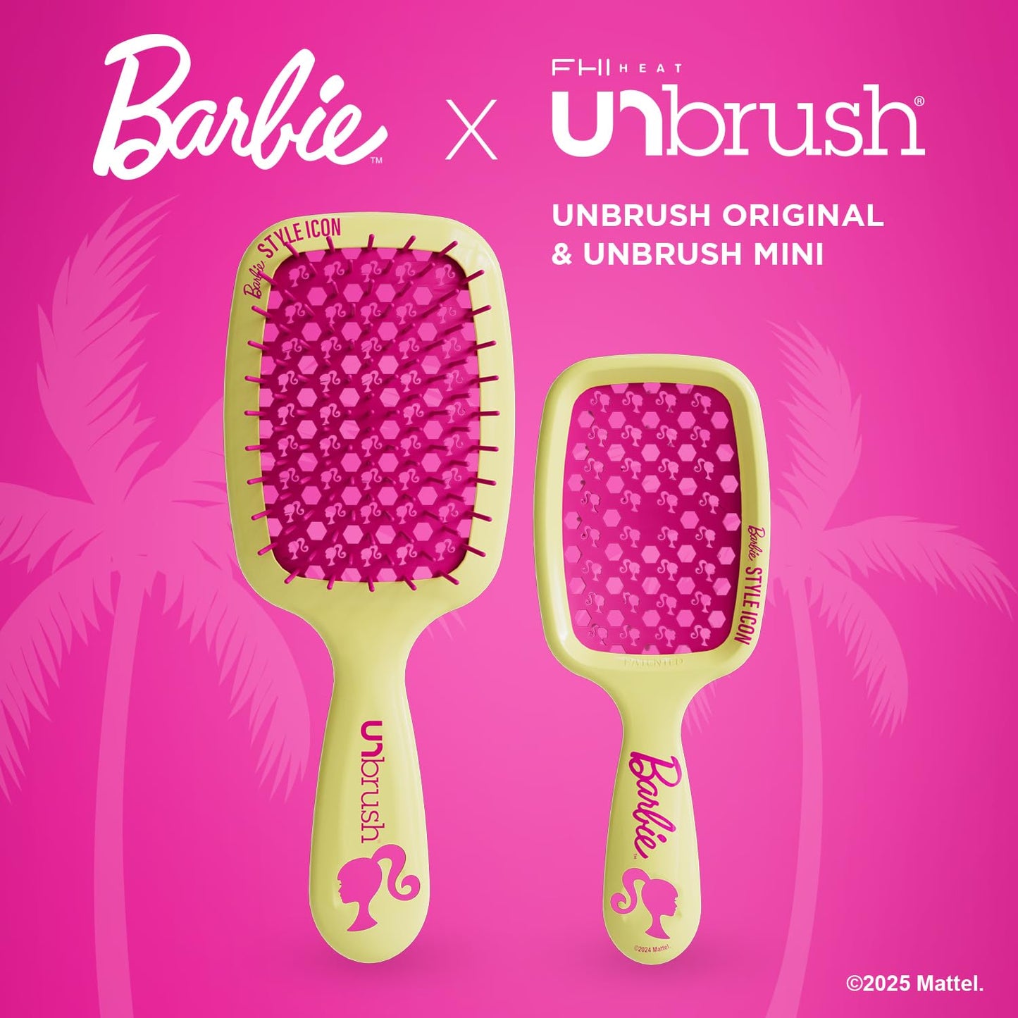 UNbrush Barbie Detangling Brush Duo - Style Icon - Yellow