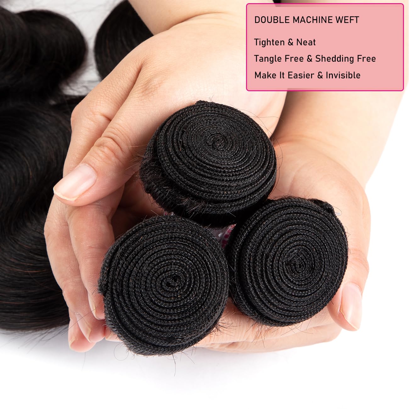 XEILOHO 12A Body Wave Bundles Human Hair 24 inch Brazilian Virgin Human Hair Bundles 100% Unprocessed Body Wave Weft Extensions Quick Weave Natural Black (24inch 100g)
