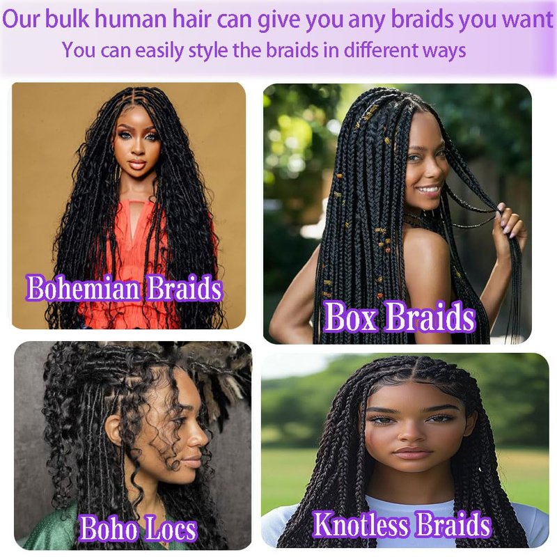 ZFY Human Braiding Hair 100g 16 Inch Deep Wave Bulk Human Hair for Braiding Boho Braids 100% Unprocessed Brazilian Virgin Human Hair Extensions No Weft 2 Bundle/Pack White Blonde
