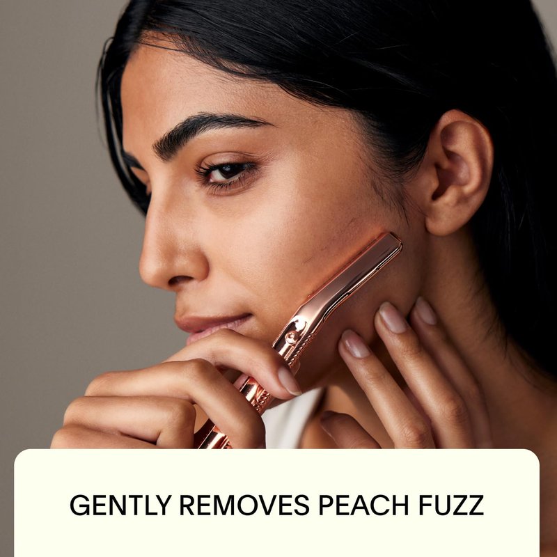 Leaf Shave | Leaf Dermaplaner, All-Metal Reusable Dermaplane Razor and Exfoliating Tool for Women, Includes Precision Clip and Two Refills - Black