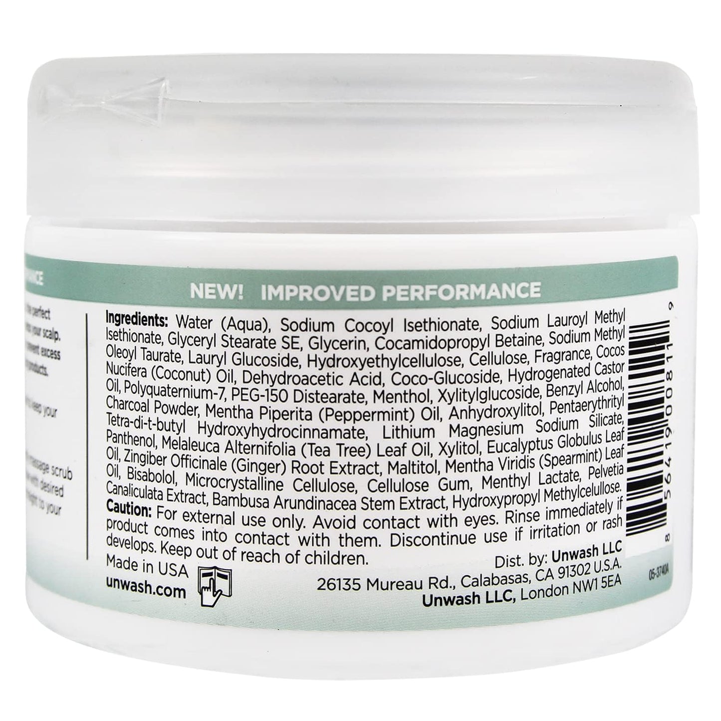 Unwash Charcoal Detox Scalp Scrub - Detoxify, Exfoliate, & Rebalance Hair & Scalp, Removes Build-Up, For Dry, Itchy Scalps Paraben Free, 8.82 oz