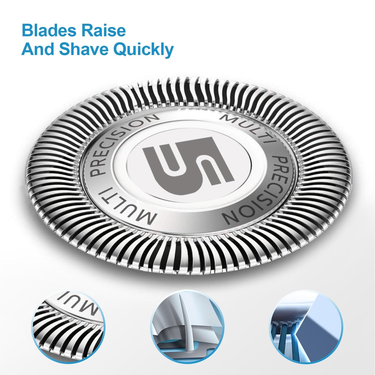SH50 Replacement Heads with Blade Retaining Rings for Philips Norelco 5000 Series 6-pc Pack