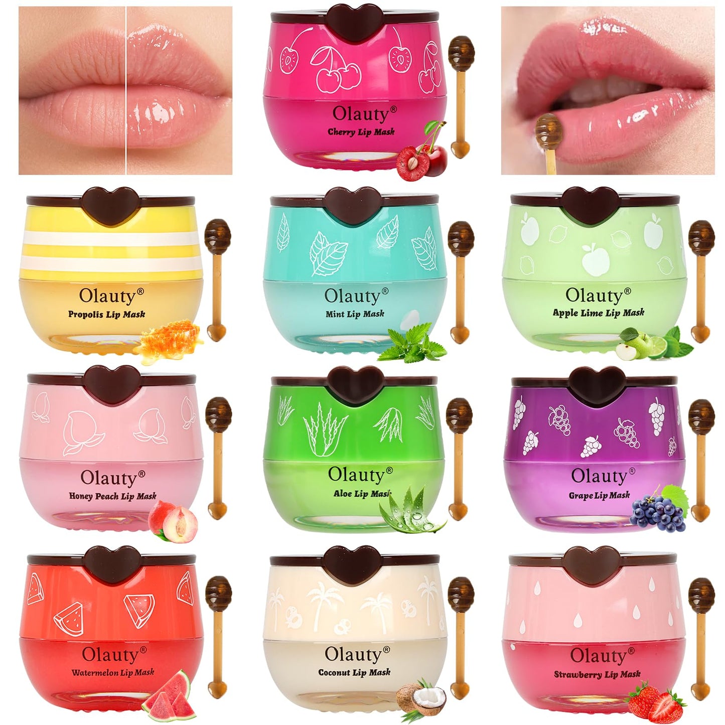 10 PCS Bee Lip Balm Lip Mask Honey Pot, Honey Lip Balm Bulk for Overnight Hydrating & Moisturizing Lip Sleeping Mask,Reduce Lip Lines, Chapstick Bulk Gifts,Party Favors, Birthday Gifts for Women