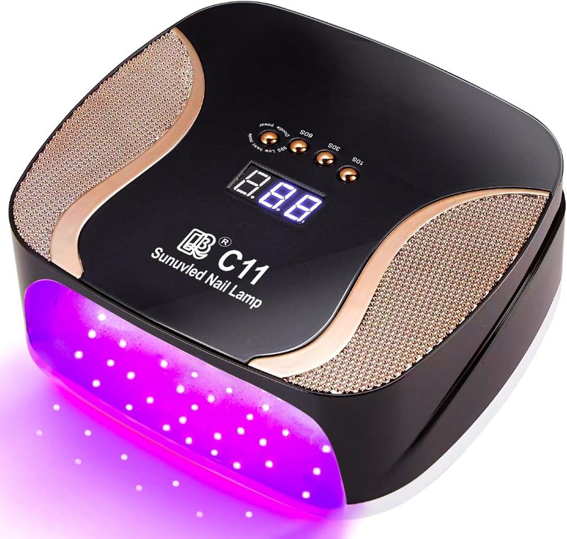 LED Nail Lamp - 67 Dual Color UV Gel Dryer with Auto Sensor & 4 Timer Modes | Foldable, Detachable Base (Black)