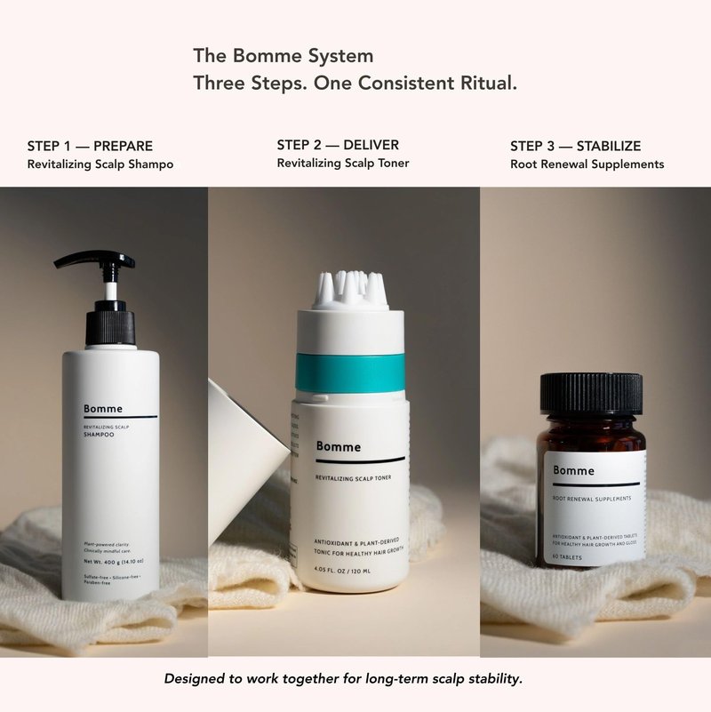 Bomme Revitalizing Scalp Toner for Women & Men – Clinically Evaluated Botanical Scalp Treatment – Plant-Based, Drug-Free Leave-In for Hair Density & Thickness Support