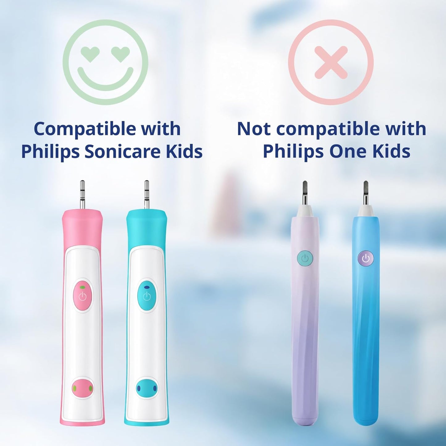 Kids Toothbrush Heads Compatible with Philips Sonicare - Sensitive Replacement Brush Heads for Ages 7-10 | Turquoise - 8 Pack