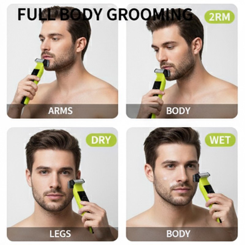 2026 Beard & Body Hair Trimmer for Men [All-in-One] USB-C Fast Charging, Adjustable Comb,Groin & Ball Hair Painless Electric Shaver, Travel Razors, Dry Cordless Foil Shavers Low Noise