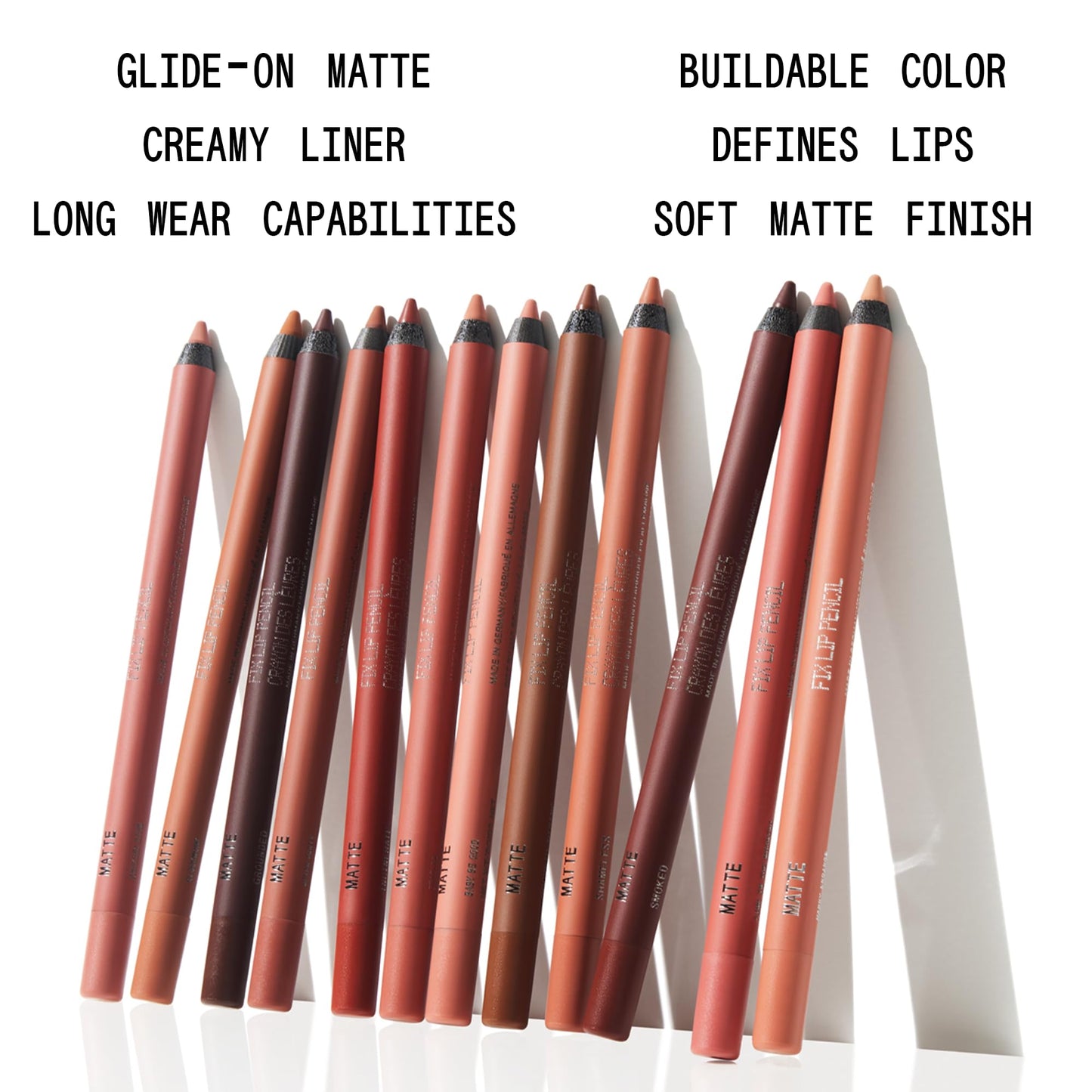 about-face Matte Fix Lip Pencil False Alarm – Long-Wear, Creamy Matte Lip Liner with Hyaluronic Acid & Vitamins C & E – Vegan, Cruelty-Free, Clean Beauty – 0.042 oz (Terracotta Rose)
