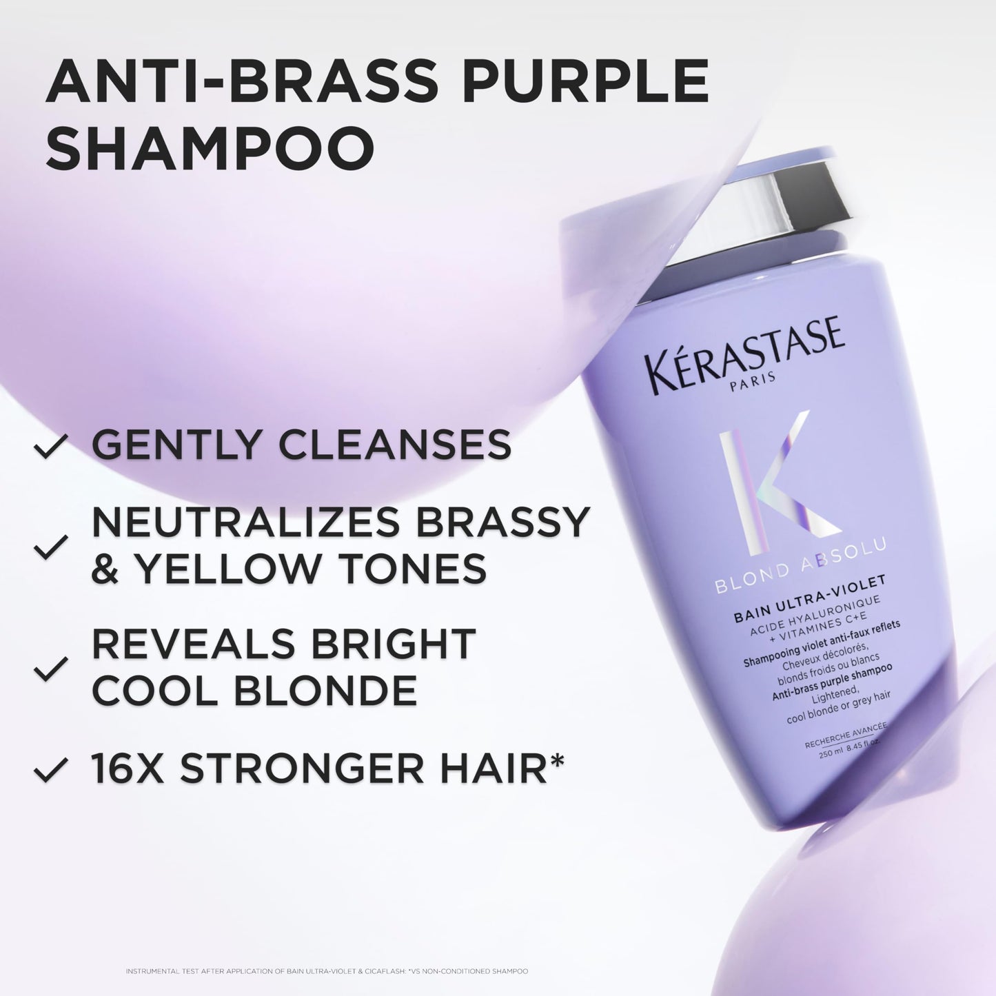 KERASTASE Blond Absolu Bain Ultra-Violet Shampoo - Neutralizes Brassy Undertones, With Blue and Violet Pigments, Restores Shine and Softness