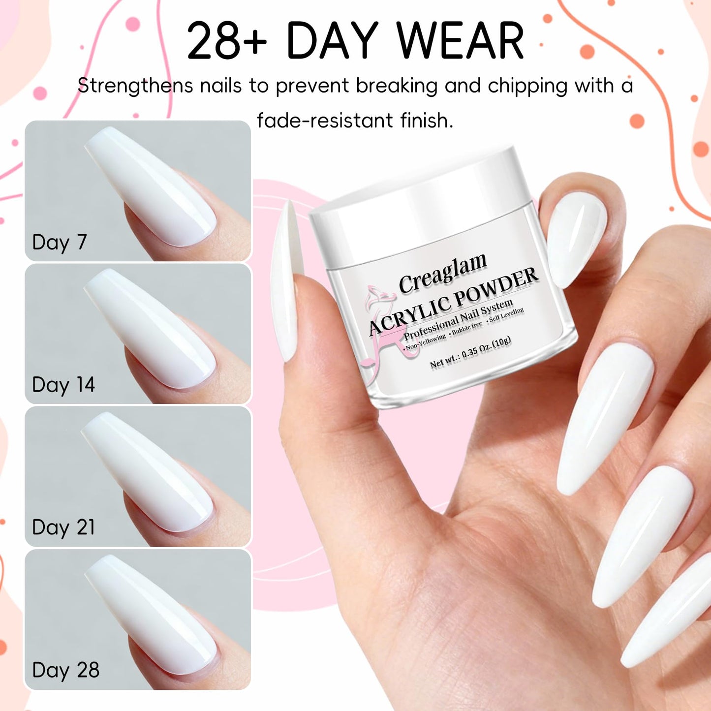 36 Color Acrylic Nail Powder Set, Acrylic Powder Nail Art 3D Sculpture French Extension for No Lamp Needed, Professional Salon Quality, Bubble Free & Long Lasting