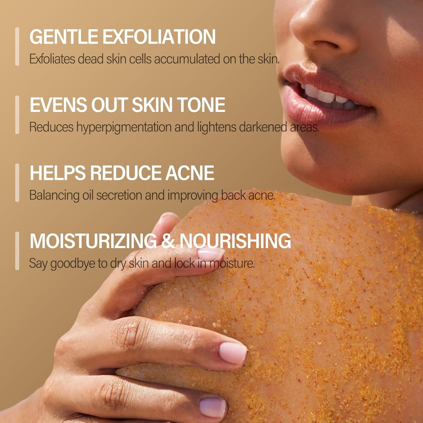 Turmeric Body Scrub - Exfoliating Vitamin C & Collagen Formula | Natural Dead Skin Remover for Smooth Skin